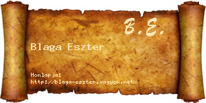 Blaga Eszter névjegykártya