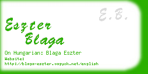 eszter blaga business card